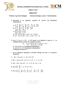 ESCUELA SUPERIOR POLITÉCNICA DEL LITORAL Algebra Lineal