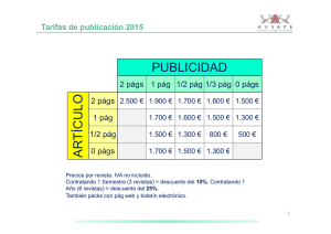 Tarifas publicaciones AUSAPE