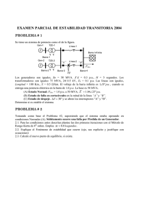 EXAMEN PARCIAL DE ESTABILIDAD TRANSITORIA 2004 PROBLEMA # 1 φ