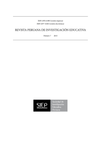 REVISTA PERUANA DE INVESTIGACIÓN EDUCATIVA ISSN 2076-6300 (versión impresa)