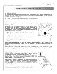 Liturgia de la Eucarisitía 2a. parte