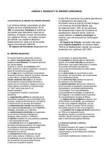 UNIDAD 1: BIZANCIO Y EL IMPERIO CAROLINGIO