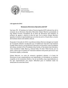 CP Renuncia Directora Ejecutiva del ICP