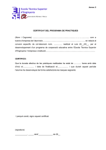 Certificat del programa de pr ctiques