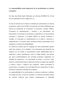 La responsabilidad social empresaria de los profesionales en ciencias económicas