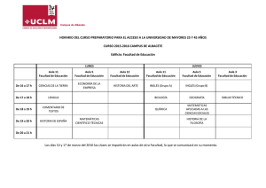 HORARIO DEL CURSO PREPARATORIO PARA EL ACCESO A LA UNIVERSIDAD... CURSO 2015-2016 CAMPUS DE ALBACETE