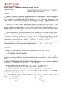 Pruebas de Acceso a Estudios Universitarios (Bachillerato L.O.G.S.E.) Materia: QUÍMICA