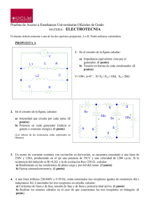ELECTROTECNIA  Pruebas de Acceso a Enseñanzas Universitarias Oficiales de Grado MATERIA: