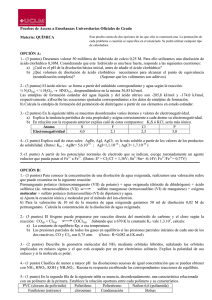   Pruebas de Acceso a Enseñanzas Universitarias Oficiales de Grado Materia: QUÍMICA