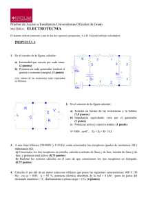 ELECTROTECNIA  Pruebas de Acceso a Enseñanzas Universitarias Oficiales de Grado MATERIA: