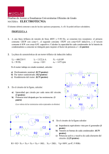 ELECTROTECNIA  Pruebas de Acceso a Enseñanzas Universitarias Oficiales de Grado MATERIA: