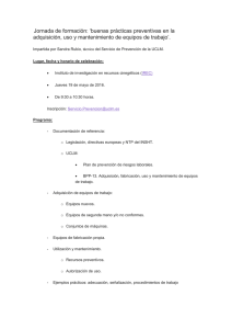 Jornada de formación: ‘buenas prácticas preventivas en la adquisición, uso y mantenimiento de equipos de trabajo’.