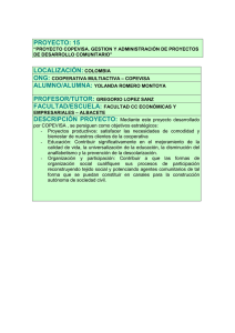 Proyecto COPEVISA. Gestión y Administración de Proyectos de Desarrollo Comunitario.