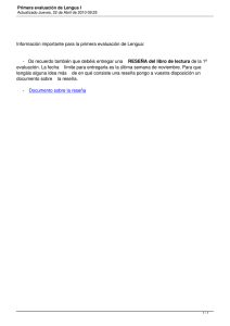 Información importante para la primera evaluación de Lengua: