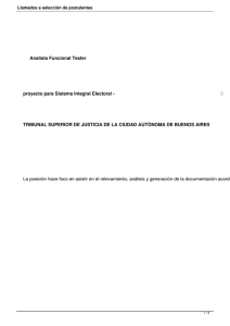 Analista Funcional Tester    proyecto para Sistema Integral Electoral -