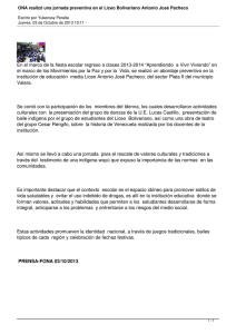 En el marco de la fiesta escolar regreso a clases... el marco de los Movimientos por la Paz y por...