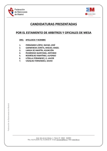 Candidaturas por el Sector de Árbitros y Oficiales de Mesa