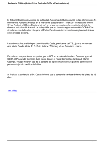 El Tribunal Superior de Justicia de la Ciudad Autónoma de... de enero la Audiencia Pública en el marco del expediente...