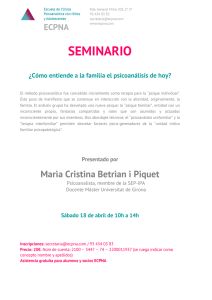 SEMINARIO ¿Cómo entiende a la familia el psicoanálisis de hoy?