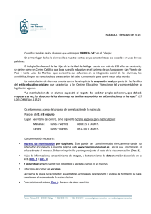 Circular Matriculación Alumnado NUEVO INFANTIL y PRIMARIA 2016/2017