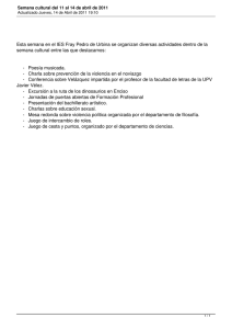 Esta semana en el IES Fray Pedro de Urbina se... semana cultural entre las que destacamos: