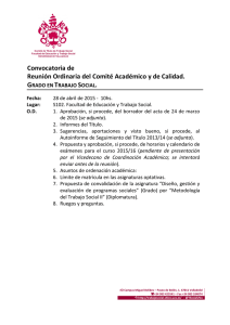 Reunión ordinaria de 28 de abril de 2015