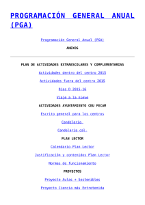 PROGRAMACIÓN  GENERAL  ANUAL (PGA)
