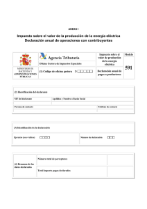 Impuesto sobre el valor de la producción de la energía... Declaración anual de operaciones con contribuyentes