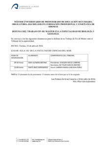 ESPECIALIDAD DE BIOLOG A Y GEOLOG A