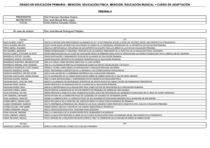 TRIBUNAL 2 DE ED. F SICA Y TRIBUNAL DE M SICA GRADO Y CURSO DE ADAPTACI N
