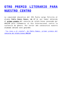 OTRO  PREMIO  LITERARIO  PARA NUESTRO CENTRO