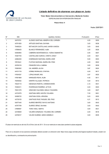 listado definitivo con plaza Master Interuniversitario en Intervencion y Mediac Esp. Intervencion