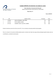 listado definitivo con plaza doctorado form. prof. Psicologia de la educacion