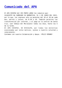 Comunicado del APA