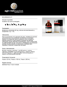 BOLDEMAX® A.P. Solución Inyectable Anabólico de acción prolongada Formulación
