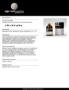 DIFLOVET® 10 Solución Inyectable Antibacteriano fluoroquinolónico de tercera generación Formulación