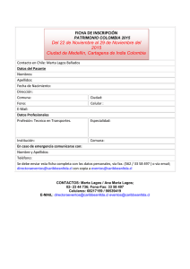 FICHA DE INSCRIPCIÓN 2015 Ciudad de Medellín, Cartagena de India Colombia