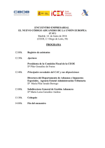 31 de Mayo. Jornada CEOE sobre código aduanero de la UE