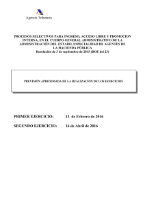 Agencia Tributaria PROCESOS SELECTIVOS PARA INGRESO, ACCESO LIBRE Y PROMOCION