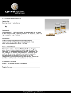 FLEXI-TABS® SMALL BREEDS Tableta Oral Condroprotector y antioxidante Formulación