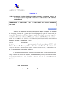 6 Modelo de autorización para obtención del Certificado de usuario en Tasas