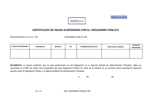 Certificado de deuda suspendida