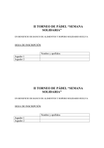 InscripciÃ³n Torneo de PÃ¡del Semana Solidaria