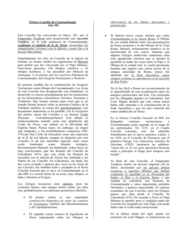 Primer Concilio de Constantinopla