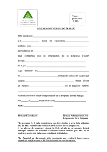 Declaración Jurada de Trabajo - Facultad de Agronomía