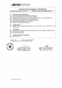 ESPECIFICACIONES TÉCNICAS