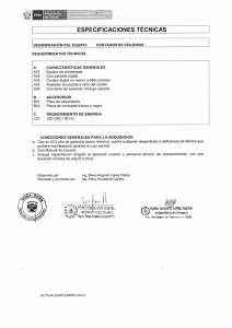 ESPECIFICACIONES TÉCNICAS Ministerio de Salud