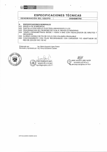 ESPECIFICACIONES TÉCNICAS