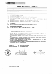 ESPECIFICACIONES TÉCNICAS