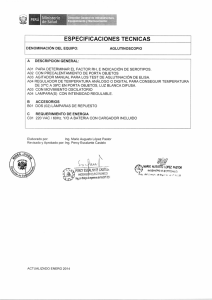 ESPECIFICACIONES TECNICAS Ministerio de Salud